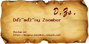 Dömény Zsombor névjegykártya